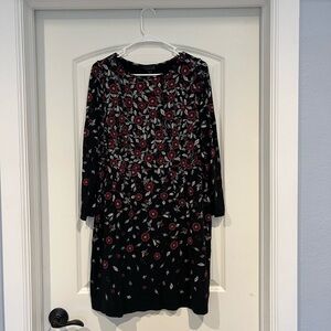 Floral Black Dress size large petite